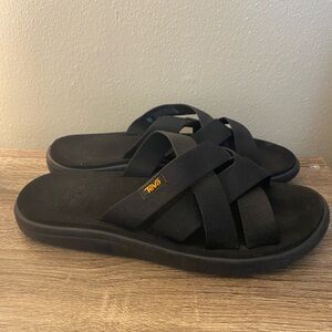 Teva Sandals Resortcore Voya Black Cross-Strap Mens Sz 10